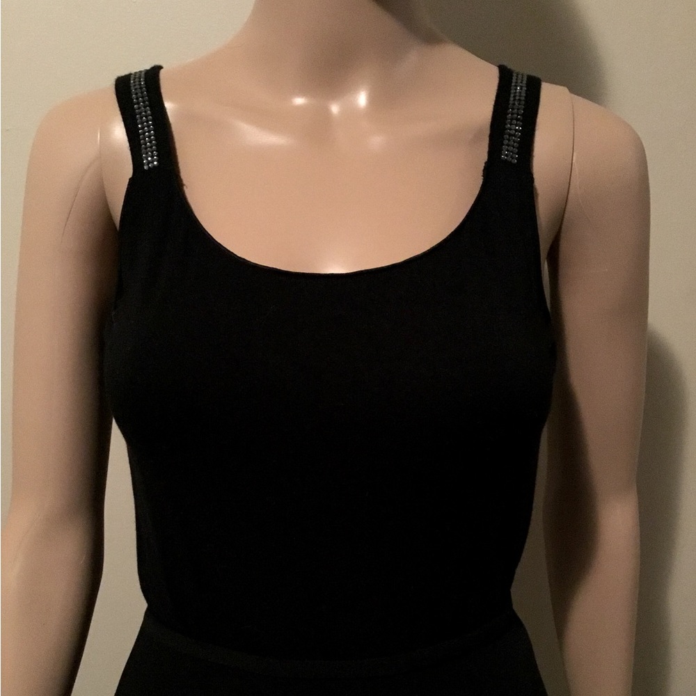 BIANCA NYGARD Elevated Black Evening Camisole with Diamante on Straps - Size M